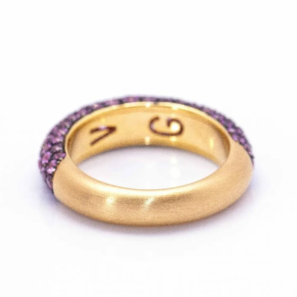 Bague Or rose Saphirs