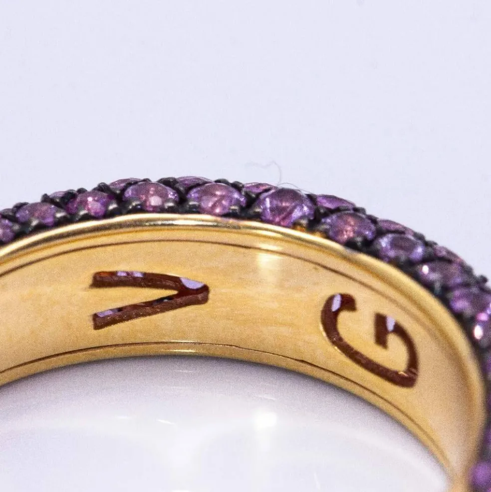 Bague Or rose Saphirs