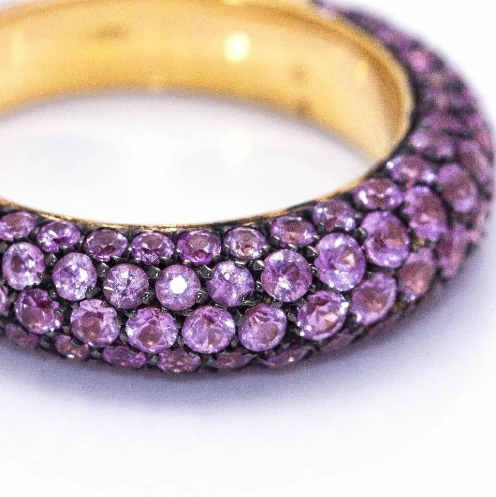 Bague Or rose Saphirs