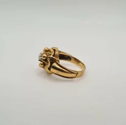 Bague or rose sertie d’un diamant ancien