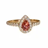 Bague or rose tourmaline et diamants