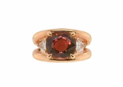 Bague Or Rose Tourmaline Rose Diamants Troïda