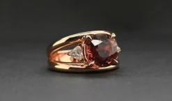 Bague Or Rose Tourmaline Rose Diamants Troïda
