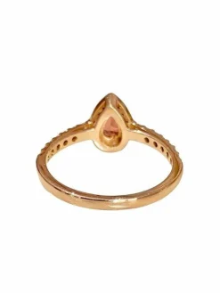 Bague or rose tourmaline et diamants