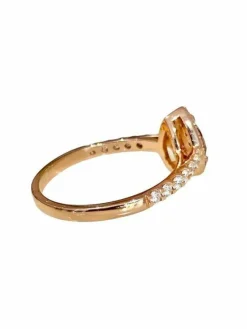 Bague or rose tourmaline et diamants