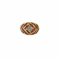 Bague Or Rubis & Diamant