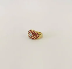Bague Or Rubis & Diamant