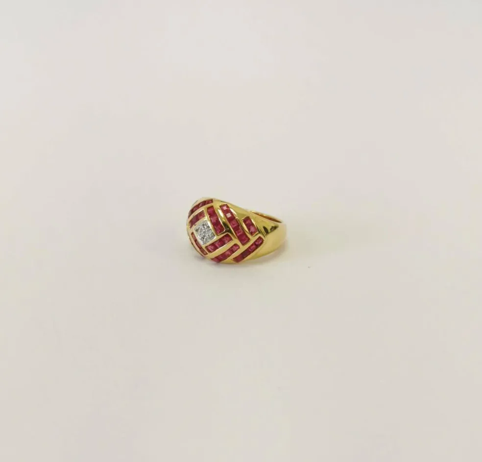 Bague Or Rubis & Diamant
