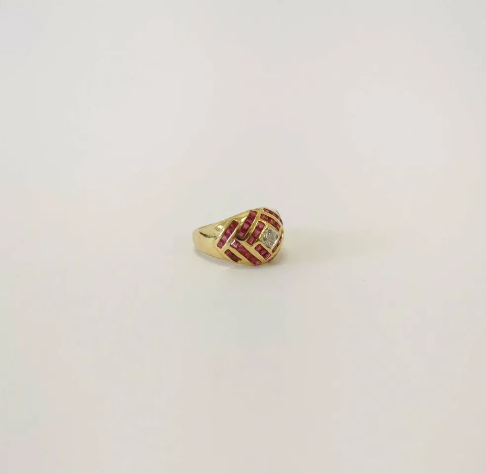 Bague Or Rubis & Diamant