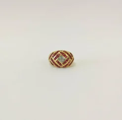 Bague Or Rubis & Diamant