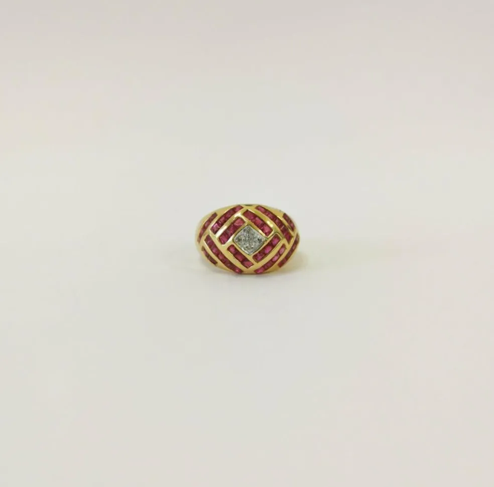 Bague Or Rubis & Diamant