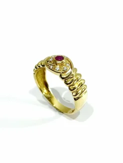 Bague or Rubis et Diamants