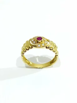 Bague or Rubis et Diamants