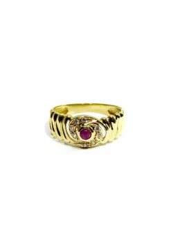 Bague or Rubis et Diamants