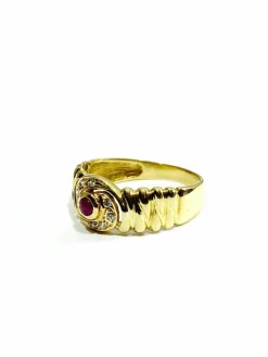Bague or Rubis et Diamants