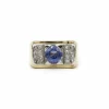 Bague or, saphir, diamants