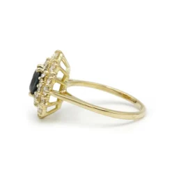 Bague or saphir diamants