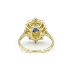 Bague or saphir diamants