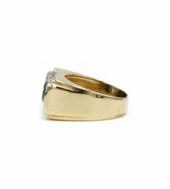 Bague or, saphir, diamants
