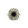 Bague or, saphir et diamants