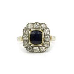 Bague or, saphir et diamants