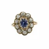 Bague or, saphir et diamants