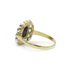 Bague or, saphir et diamants