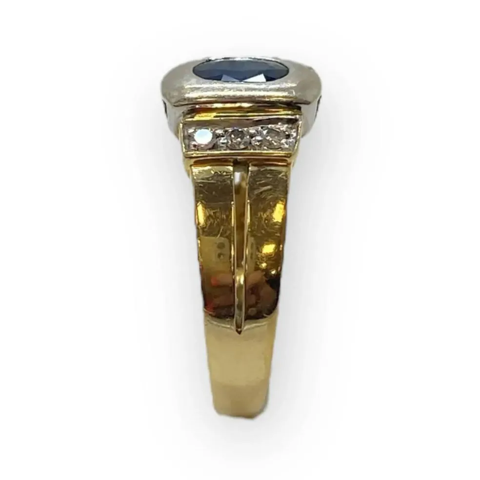 Bague or, saphir et diamants