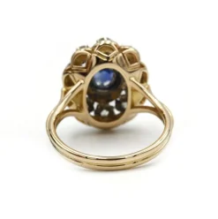 Bague or, saphir et diamants