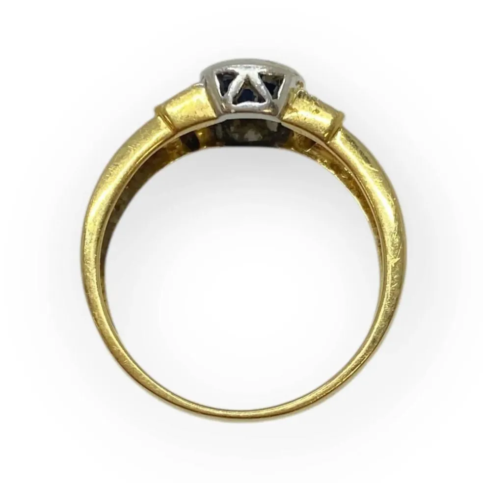 Bague or, saphir et diamants