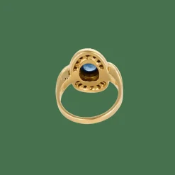 BAGUE OR SAPHIR ET DIAMANTS.