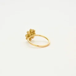 Bague or saphir rose diamants