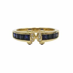 Bague or, Saphirs, Diamants & Rubis