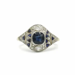 Bague or, saphirs et diamants