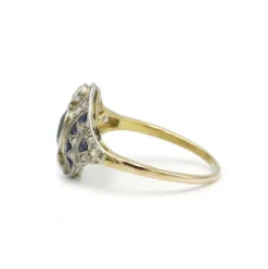 Bague or, saphirs et diamants