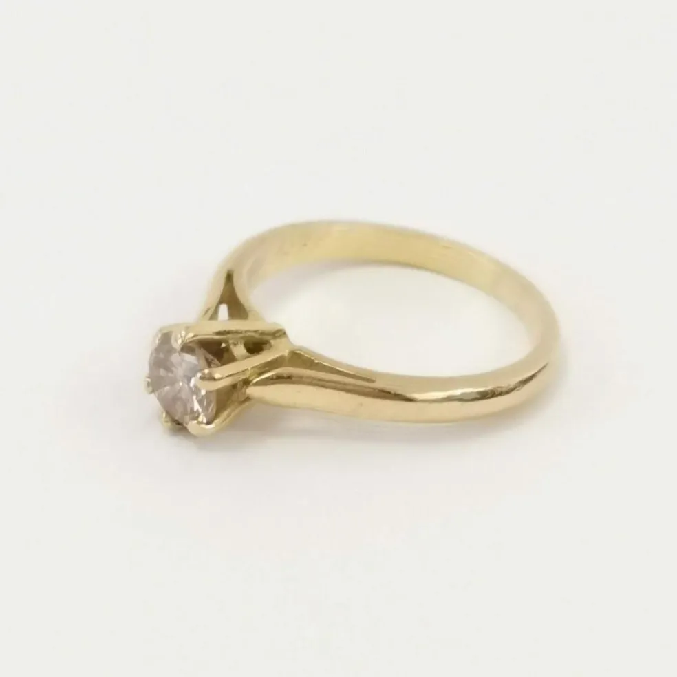 Bague Or Solitaire Diamant brun-rose 0.50ct