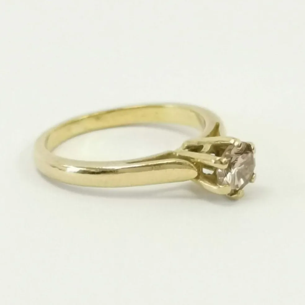Bague Or Solitaire Diamant brun-rose 0.50ct