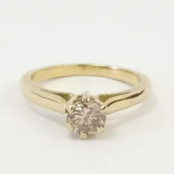 Bague Or Solitaire Diamant brun-rose 0.50ct