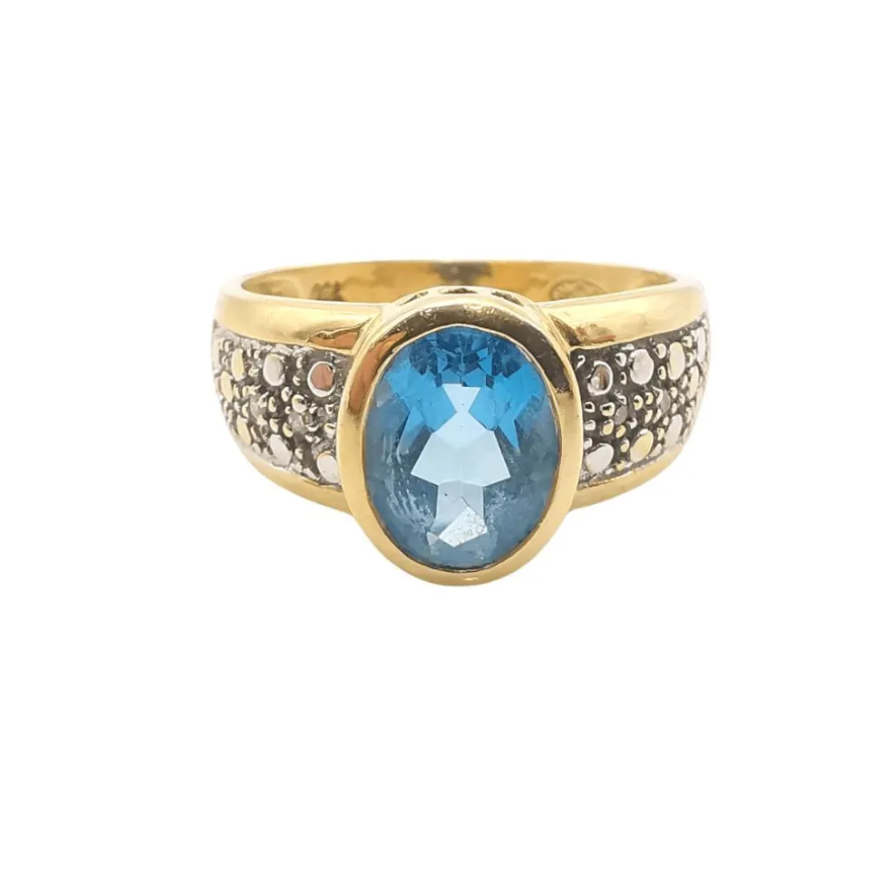 Bague or, topaze et diamants
