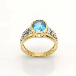 Bague or, topaze et diamants