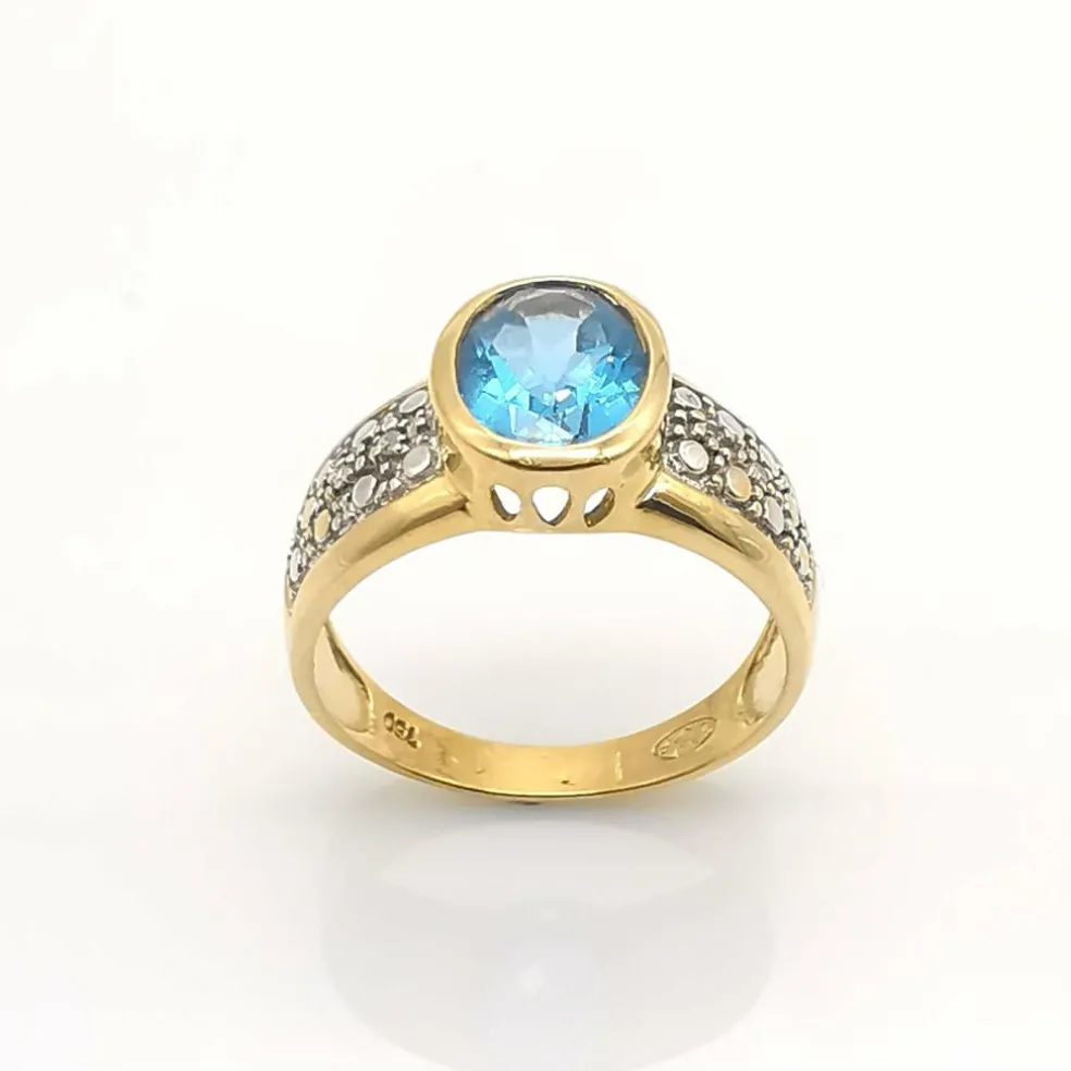 Bague or, topaze et diamants