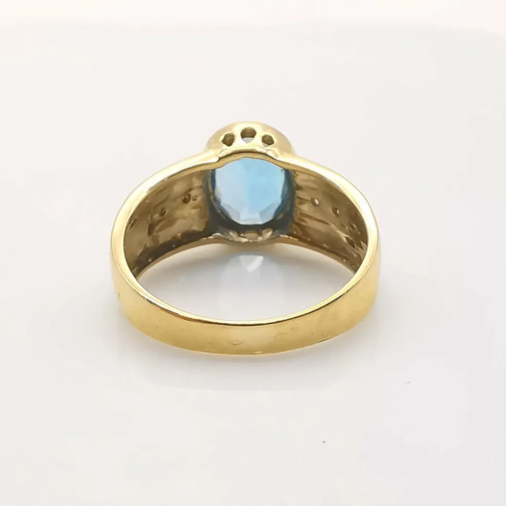 Bague or, topaze et diamants