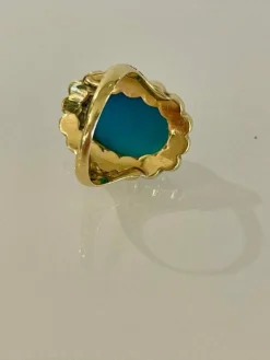 Bague Or Turquoise Perles