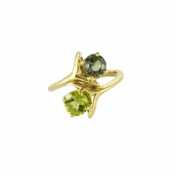 Bague or vert tanzanite