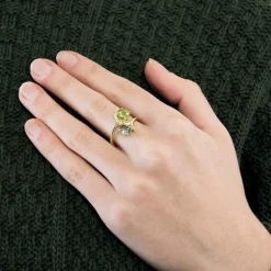 Bague or vert tanzanite