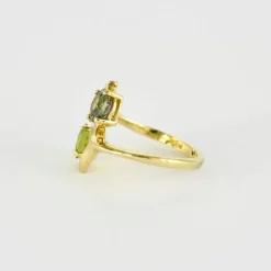 Bague or vert tanzanite