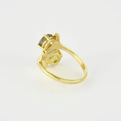 Bague or vert tanzanite
