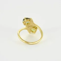 Bague or vert tanzanite