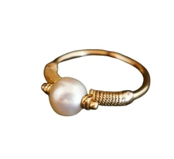 Bague Ornée d'Une Perle De Culture, Or