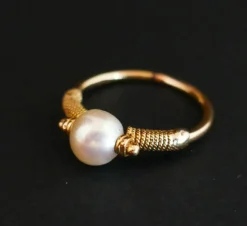 Bague Ornée d'Une Perle De Culture, Or